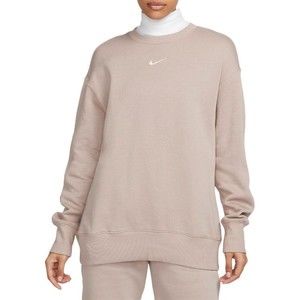 Nike Phoenix Fleece Crewneck Sweatshirt Womens M Tan Mauve Pink Pullover